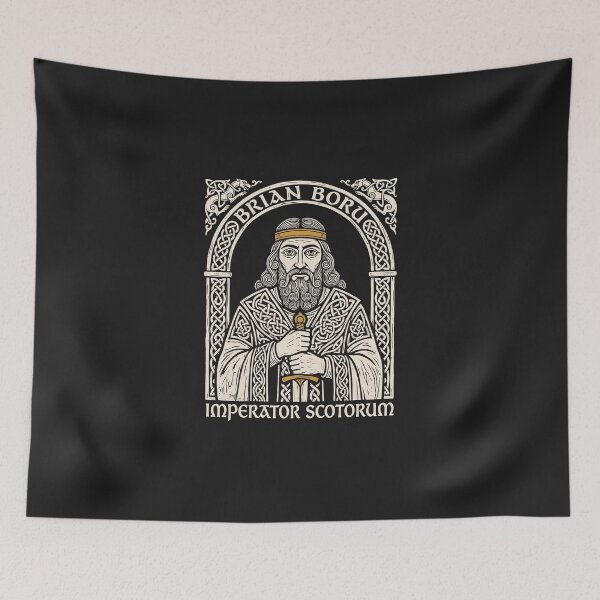Item preview, Brian Boru Imperator Scotorum – Book of Kells King Linocut designed and sold by Odd World.