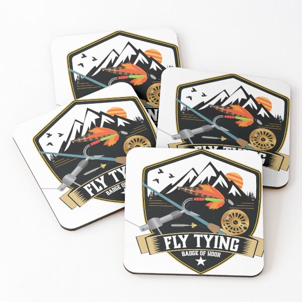 Item preview, Fly tying "Badge of Honor" badge syle illustration. designed and sold by Art-Horizon.