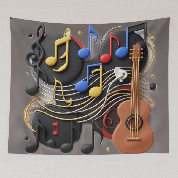 Item preview, very musical 8 br colorful geometric musical abstract design designed and sold by SmashingDeals.