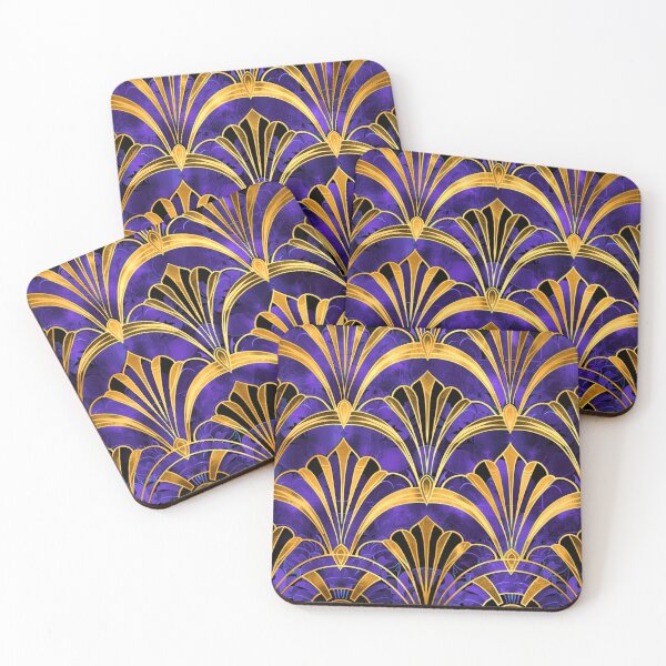 Item preview, Art Deco Rich Purple And Golden Vintage Pattern  designed and sold by DEC02.