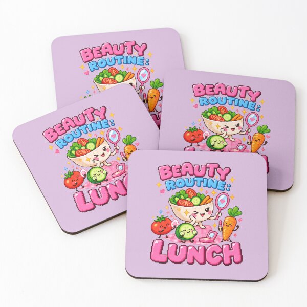 Item preview, Beauty Routine: Lunch – Cute Pixel Art Food Humor designed and sold by BRIGHT BITS BOUTIQUE.