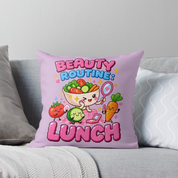 Item preview, Beauty Routine: Lunch – Cute Pixel Art Food Humor designed and sold by BRIGHT BITS BOUTIQUE.