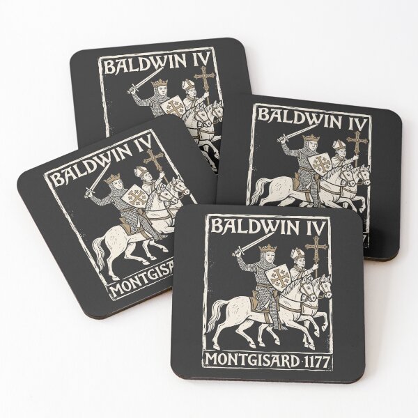 Item preview, Baldwin IV Montgisard 1177 – Leper King of Jerusalem Linocut designed and sold by Odd World.