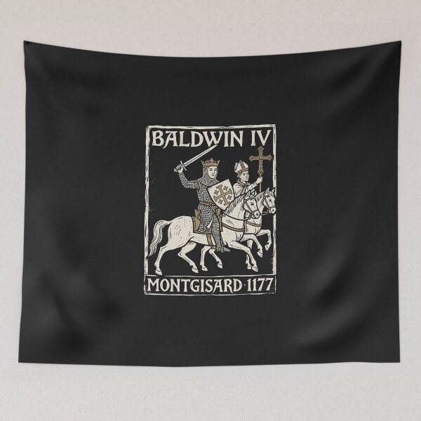 Item preview, Baldwin IV Montgisard 1177 – Leper King of Jerusalem Linocut designed and sold by Odd World.