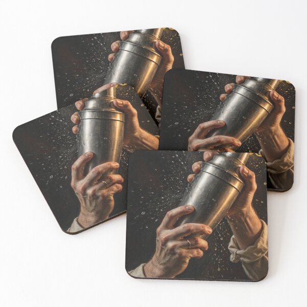 Item preview, The Bartender's Hands | Cocktail Shaker Chiaroscuro Bar Art designed and sold by Tipsy Art Studio.
