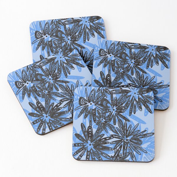 Item preview, Abstract Floral Energy 2.0 | Bold Black & Blue designed and sold by Francicci.