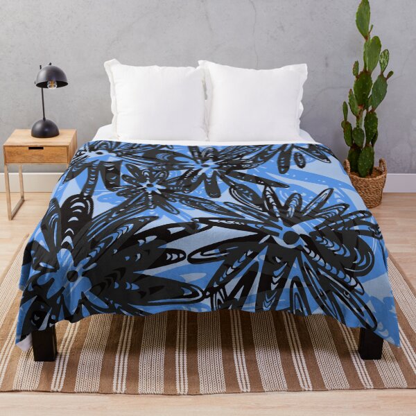 Item preview, Abstract Floral Energy 2.0 | Bold Black & Blue designed and sold by Francicci.