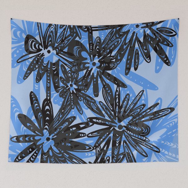 Item preview, Abstract Floral Energy 2.0 | Bold Black & Blue designed and sold by Francicci.