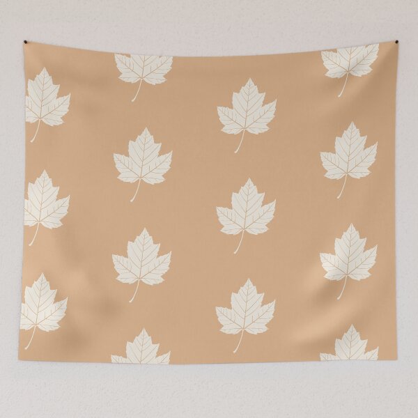 Item preview, Cream Maple Leaf on Caramel – Minimalist Autumn Art designed and sold by Nasdigitalart.