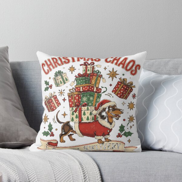 Item preview, Christmas Chaos Special Delivery – Funny Dachshund Presents Art Premium T-Shirt designed and sold by Fr0y000.