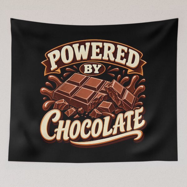 Item preview, Powered By Chocolate Funny Chocolate Bar Candy Lover Vintage designed and sold by Photo-Sphere101.