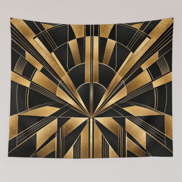 Item preview, Golden Sunburst: Abstract Art Deco Geometry designed and sold by The-Library.