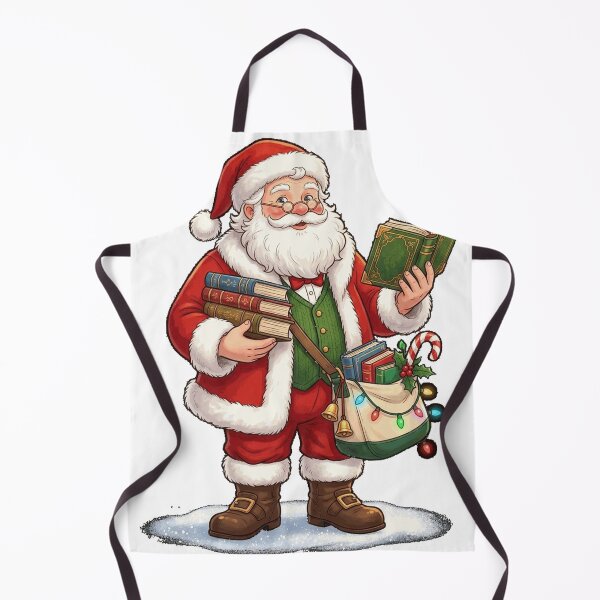 Item preview, Christmas Librarian Santa Reading with Books and Papers Classic T-Shirt designed and sold by VibeCrafteria.