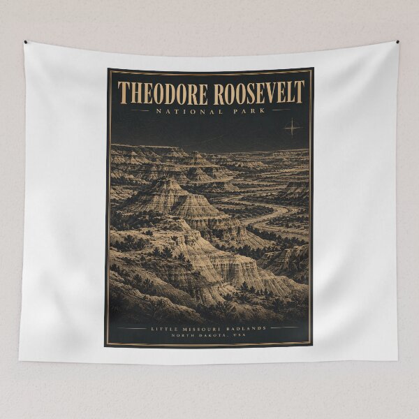 Item preview, Vintage Theodore Roosevelt National Park Poster Art (Digital Download) designed and sold by shopcanva.