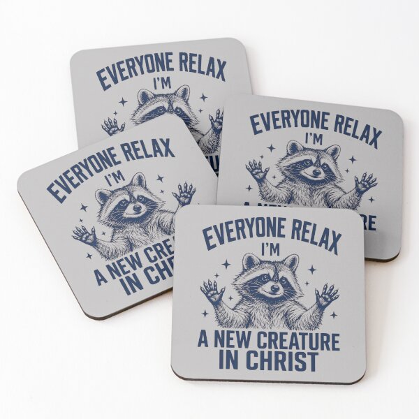 Item preview, Funny Christian Raccoon Everyone Relax I'm A New Creature Meme designed and sold by Forevermore.