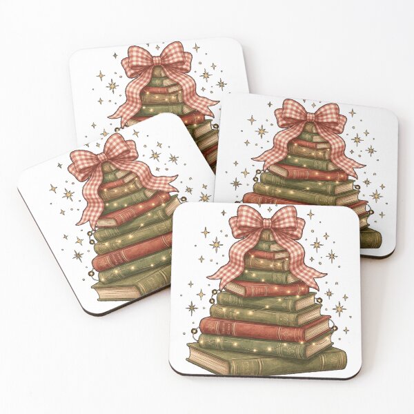 Item preview, Coquette Bow Christmas Book Tree Cute Holiday Reading christmas tree coquette Design Essential T-Shirt designed and sold by josumitofc.