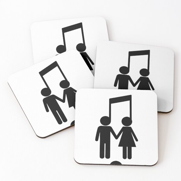 Item preview, Music Is Love – Musical Notes Couple Holding Hands designed and sold by Designshopx.