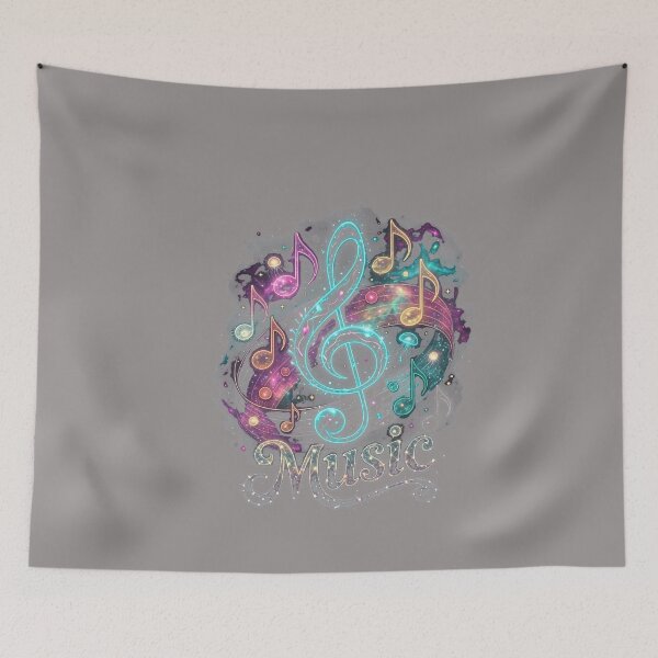 Item preview, Vibrant Music G-Clef Rainbow Sound Notes Art-81 designed and sold by MaximTayen.