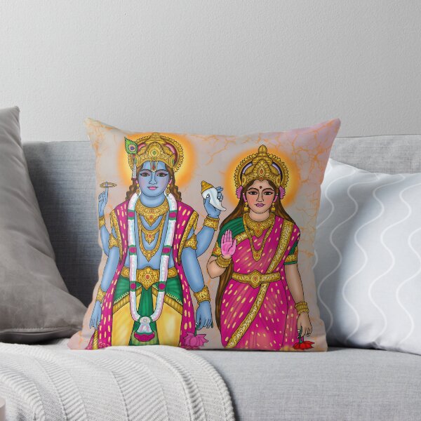 Item preview, Lord Lakshmi Narayana Digital Drawing | Vishnu and Lakshmi Hindu Art designed and sold by Harshit_Digital_Arts.