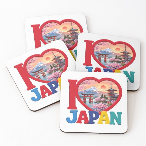 Item preview, I Love Japan – Mount Fuji, Cherry Blossoms, Japanese Pagoda & Torii Gate designed and sold by LOVEARTDESIGN.