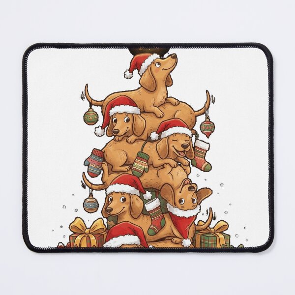 Item preview, Dachshund Christmas Tree Santa Hat Classic T-Shirt designed and sold by Cute-Pretty.