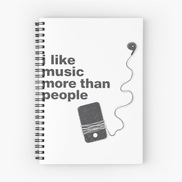 Item preview, "I Like Music More Than People" Grunge Hand-Drawn Earbuds & MP3 Player designed and sold by Designshopx.