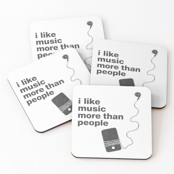 Item preview, "I Like Music More Than People" Grunge Hand-Drawn Earbuds & MP3 Player designed and sold by Designshopx.
