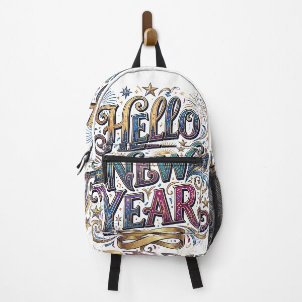 Item preview, Hello New Year Decorative with Fireworks and Gold Flourishes designed and sold by VibranPalette.