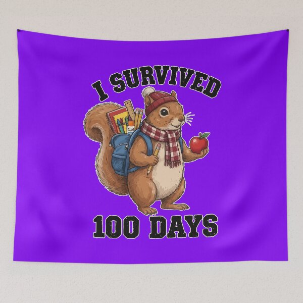 Item preview, I Survived 100 Days Of School Cute Squirrel Teacher Student designed and sold by RobinaWorks.