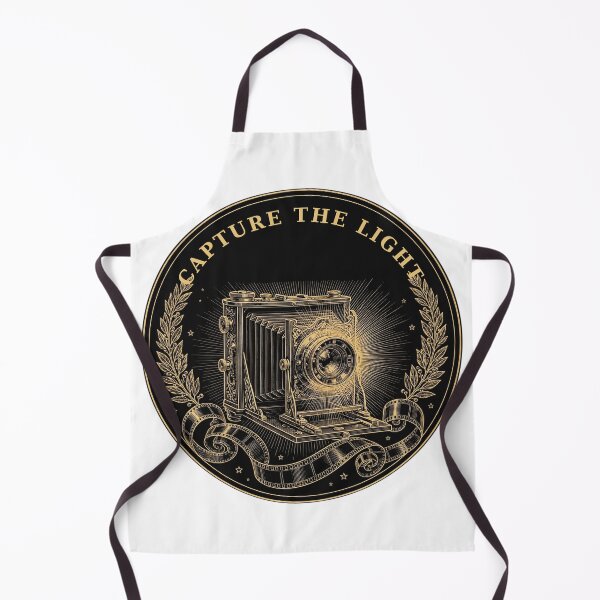 Item preview, Capture the Light – Vintage Camera Gold-on-Black Badge designed and sold by DRAWARTIST22.