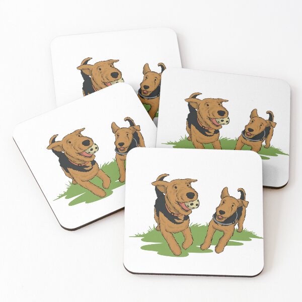 Item preview, Double Trouble: Airedale Fetch Mode! designed and sold by shiilalippold.