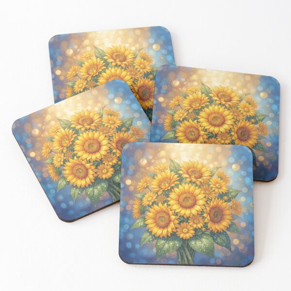 Item preview, Sunflower Bouquet with Morning Dew designed and sold by MargaretWiktor.