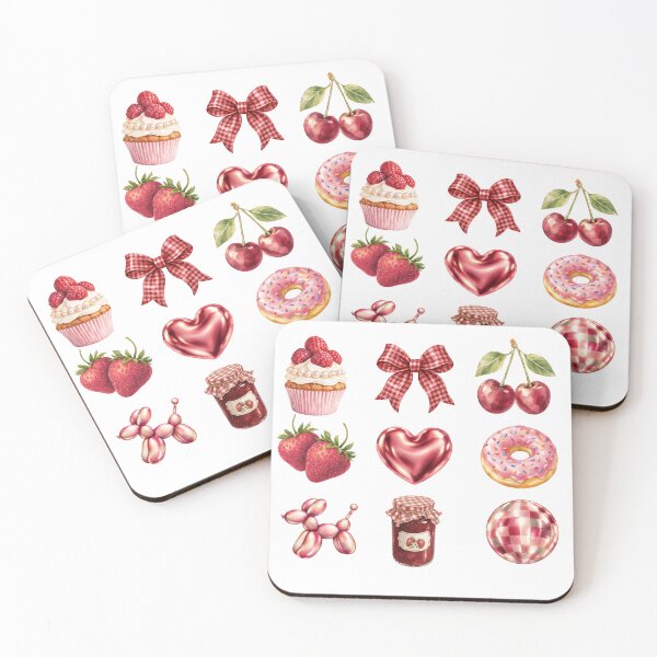Item preview, Coquette Aesthetic Cherry Strawberry Bow Pink Girly Cute T-Shirt designed and sold by PalleteCreation.