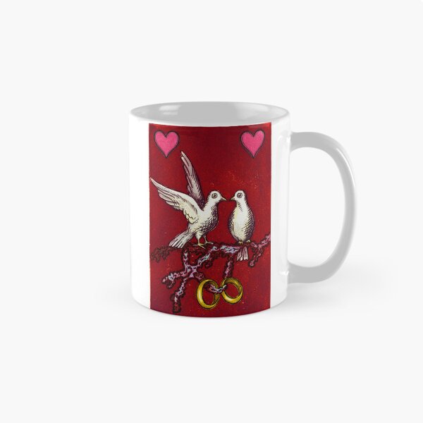 Item preview, Two Doves and Wedding Rings Love Card in Burgundy designed and sold by Fani*.