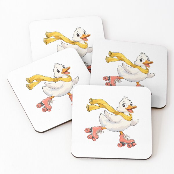 Item preview, Duck Roller Skater with Yellow Scarf designed and sold by Juan Acevedo Acosta.
