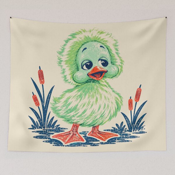 Item preview, Orville the Duck – Vintage Linocut Illustration | British TV Nostalgia designed and sold by ChickenFund.