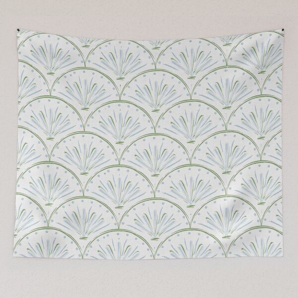 Item preview, Coastal Art Deco Scallop Botanical Pattern  designed and sold by eurosummer.
