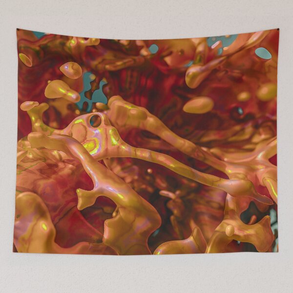 Item preview, 3D Fluid, Gold Red Liquid, Organic Abstract Glossy designed and sold by Keltoi-art.
