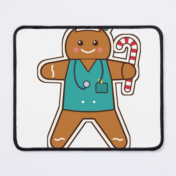 Item preview, Christmas Nurse Crew Gingerbread in Scrubs with Candy Cane designed and sold by Laminou91.