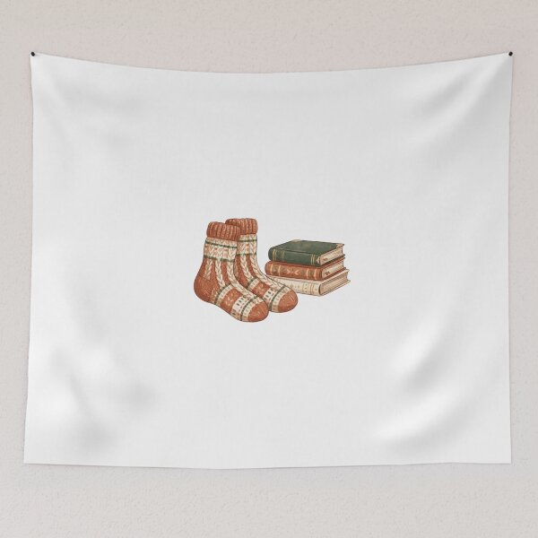 Item preview, Cozy Reading Nook Vintage Books and Socks designed and sold by Sanan Israyilli.