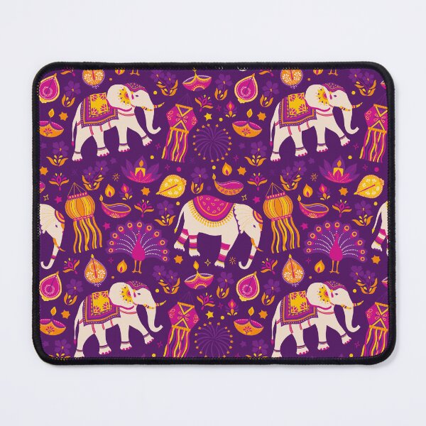 Item preview, Diwali Diya Lamp Pattern Magenta Gold Festival Of Lights designed and sold by TangoCharlieNZ.