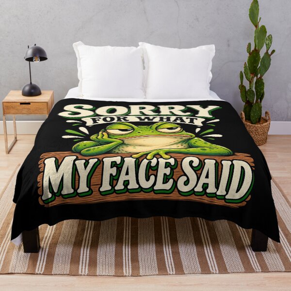 Item preview, Sorry For What My Face Said Funny Frog Introvert Sarcasm Retro designed and sold by Photo-Sphere101.