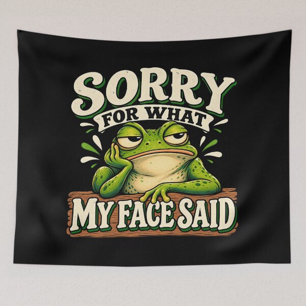 Item preview, Sorry For What My Face Said Funny Frog Introvert Sarcasm Retro designed and sold by Photo-Sphere101.
