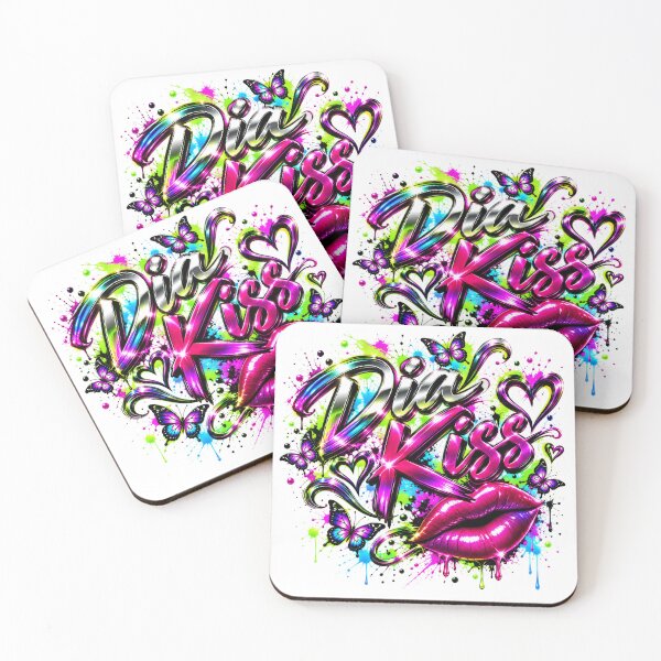 Item preview, Dia Kiss – Electric Neon Chrome & Butterfly Graffiti Art designed and sold by DansCreations42.