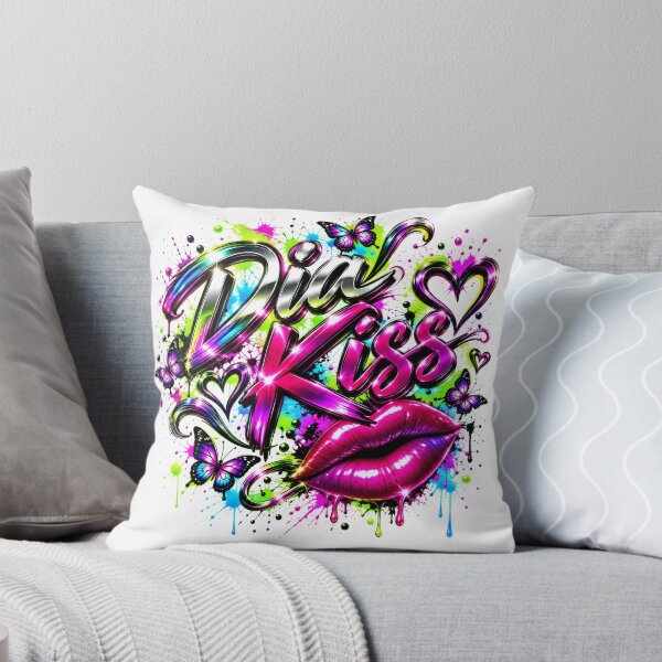 Item preview, Dia Kiss – Electric Neon Chrome & Butterfly Graffiti Art designed and sold by DansCreations42.