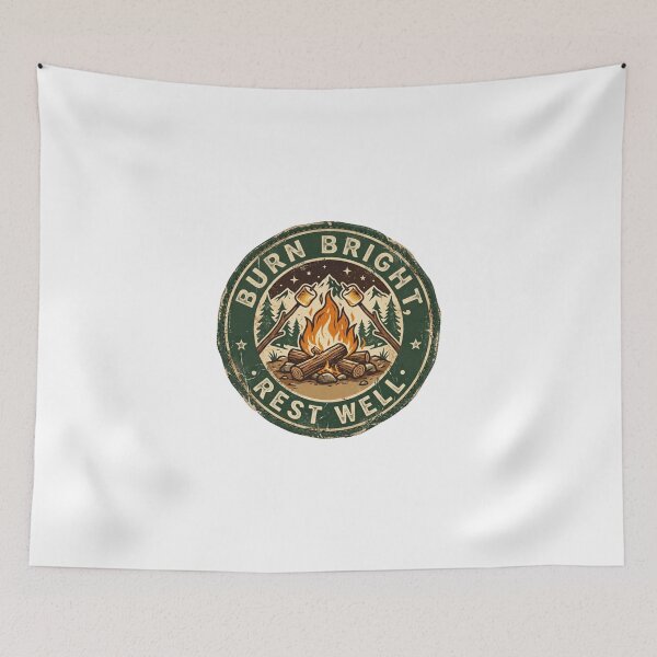 Item preview, Burn Bright Rest Well Vintage Campfire Badge designed and sold by Sanan Israyilli.