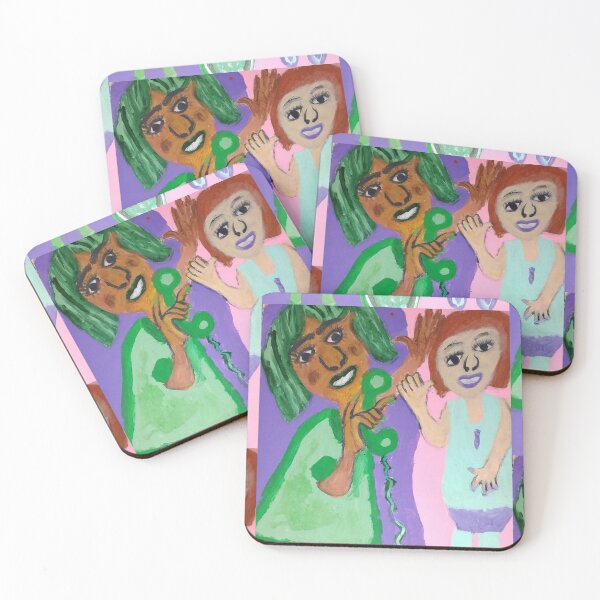 Item preview, Phone Call Friends!  Two Girls Talking, Original Painting designed and sold by Icandy4ourever.