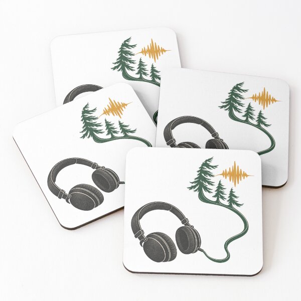 Item preview, Headphones with Forest Soundwave Ribbon designed and sold by Drip stamp.