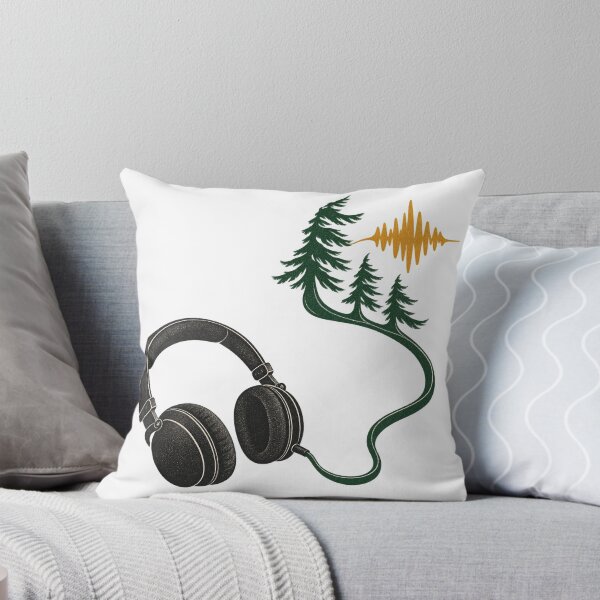 Item preview, Headphones with Forest Soundwave Ribbon designed and sold by Drip stamp.