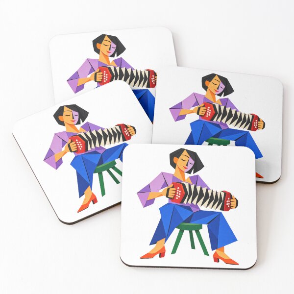 Item preview, Cubist Woman Playing a Red Concertina designed and sold by Drip stamp.